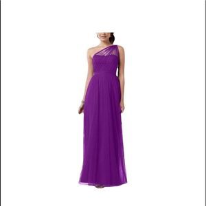 ALFRED ANGELO STYLE 8615L 12 one shoulder purple organza tulle violet plum prom